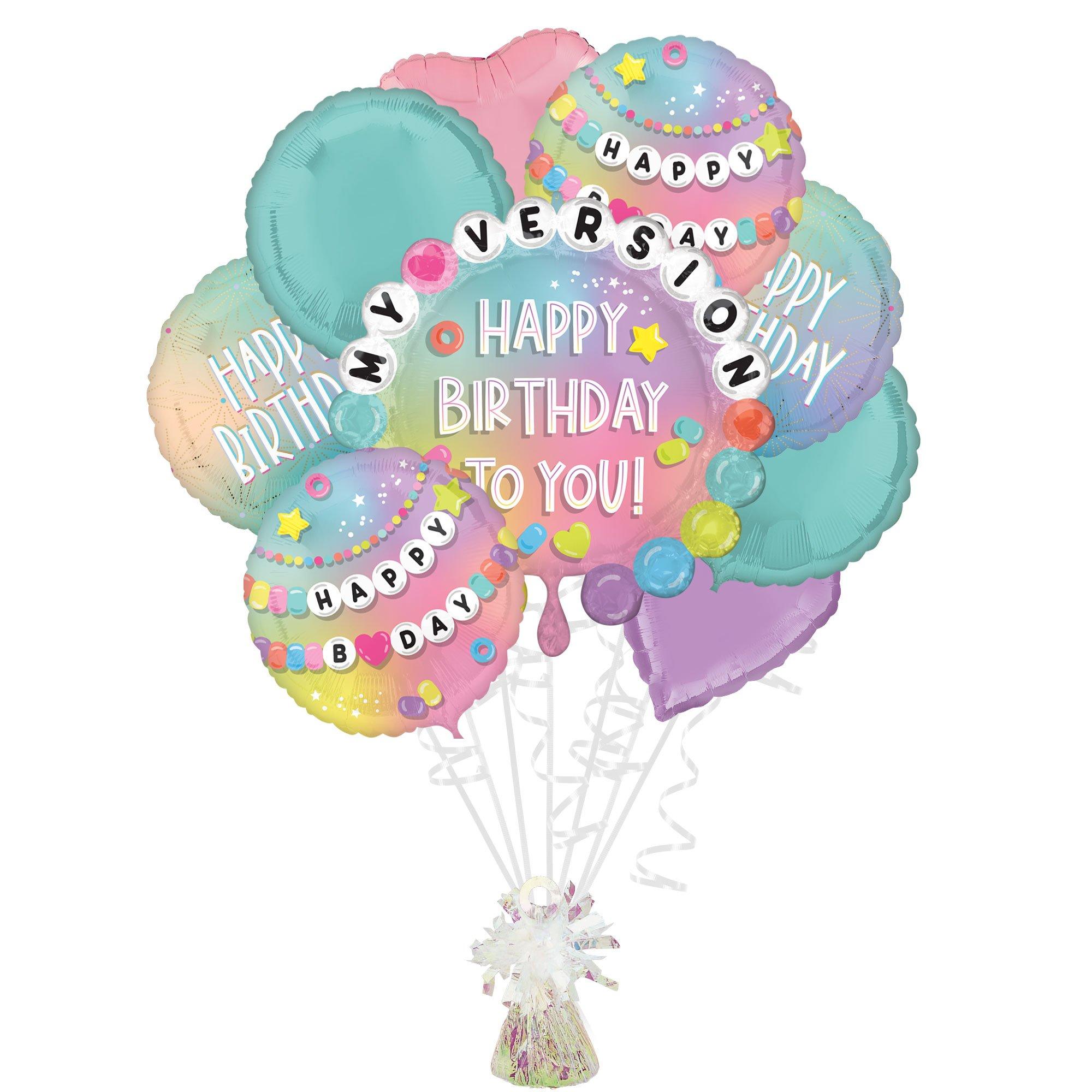 Friendship Bracelet Happy Birthday Foil Balloon Bouquet